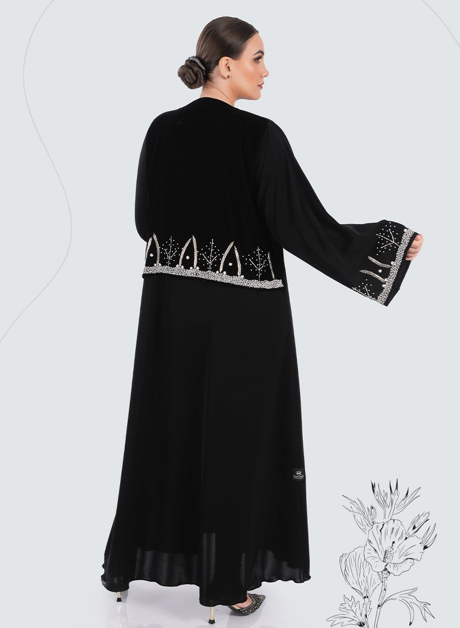 Beaded Sleeves & Back Panel with Luxurious Velvet Touch | Bsi4166