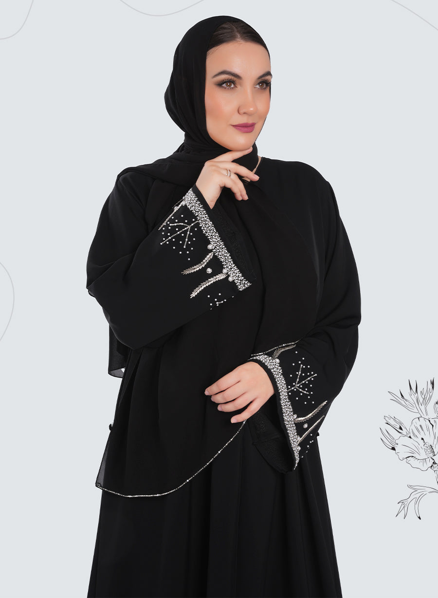 Beaded Sleeves & Back Panel with Luxurious Velvet Touch | Bsi4166