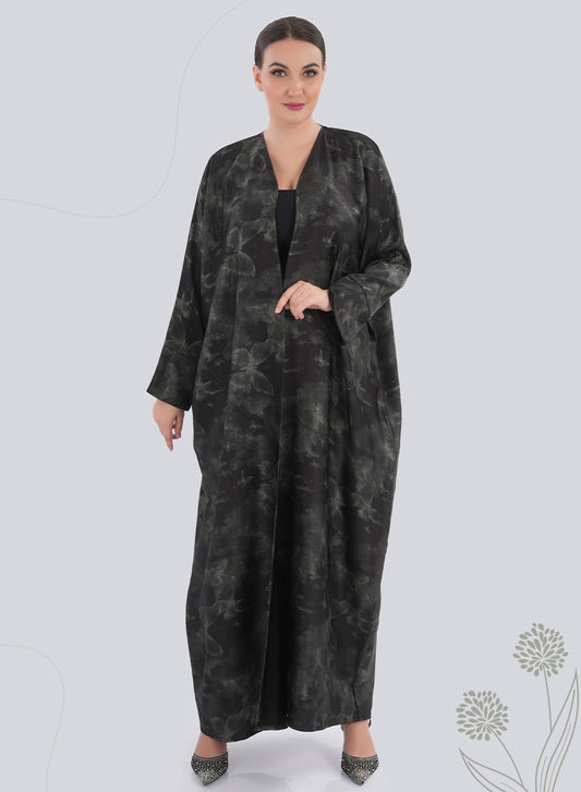 Bahraini Style Self-Printed Plain Bisht Abaya for Effortless Elegance | Bsi4172