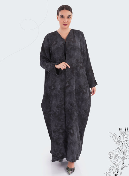Bahraini Style Self-Printed Plain Bisht Abaya for Effortless Elegance | Bsi4176