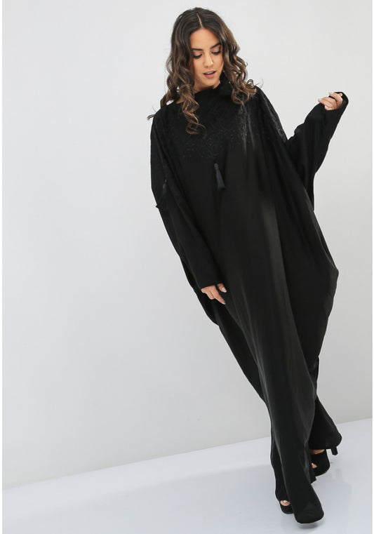 black embroidered abaya
