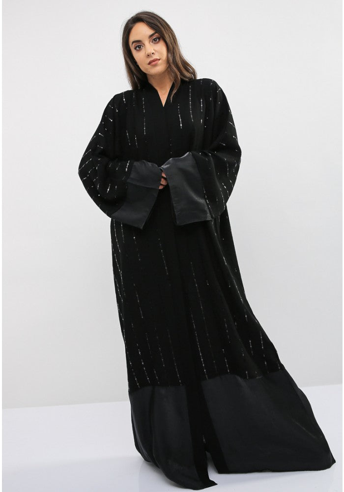 black printed abaya