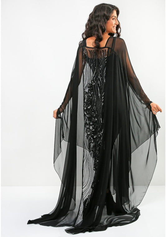 Flowy Abaya with Sequin Embellished | Bsi1305