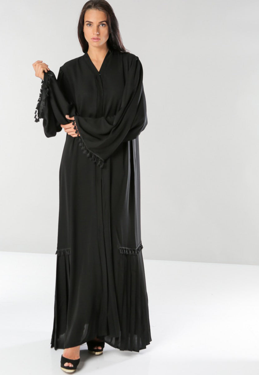 abaya with side pleats