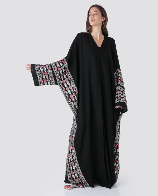 Kaftan style embroidered abaya