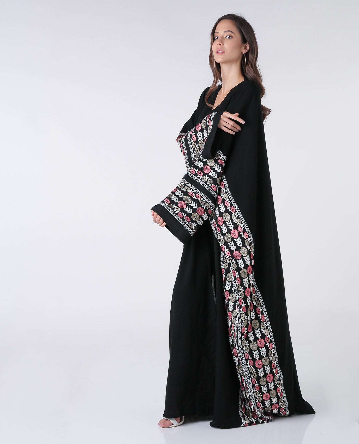 Kaftan style embroidered abaya