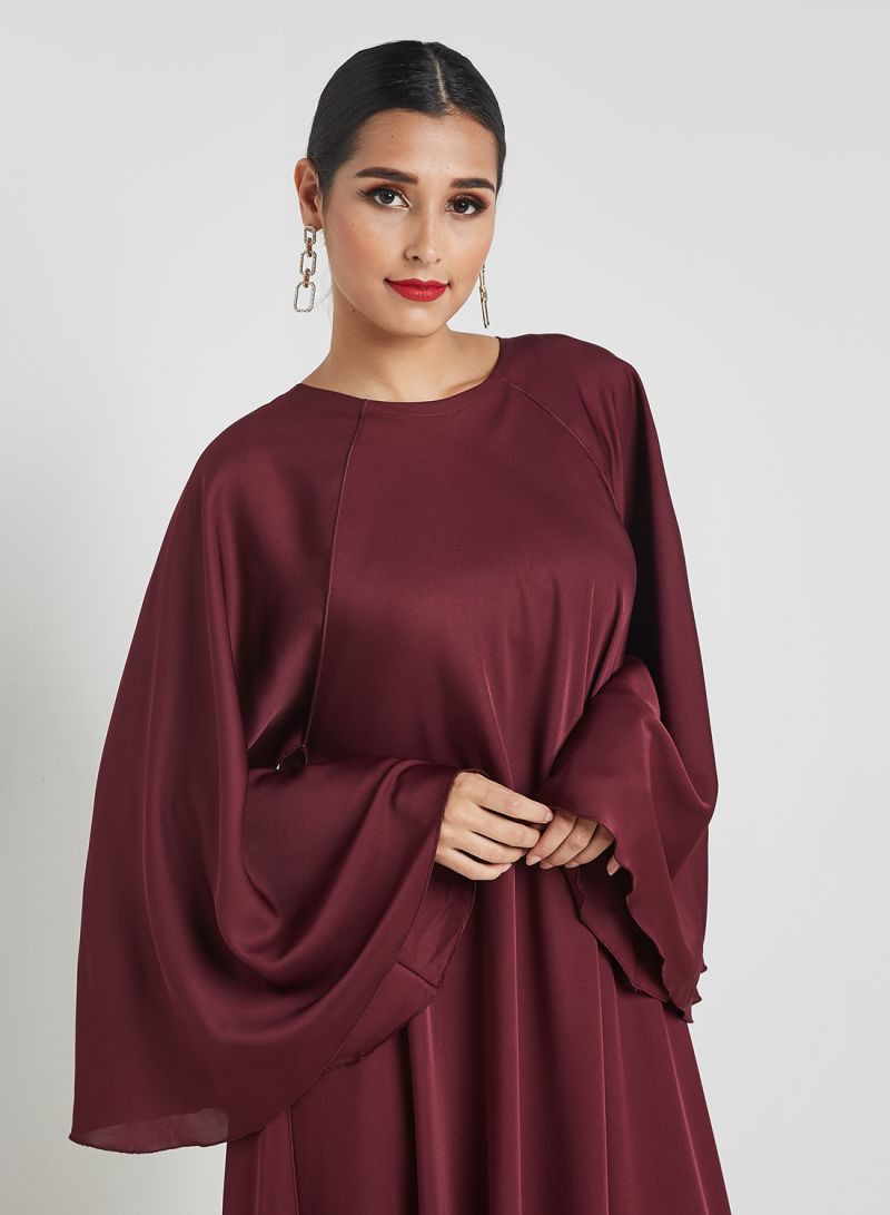 maroon Umbrella style abaya