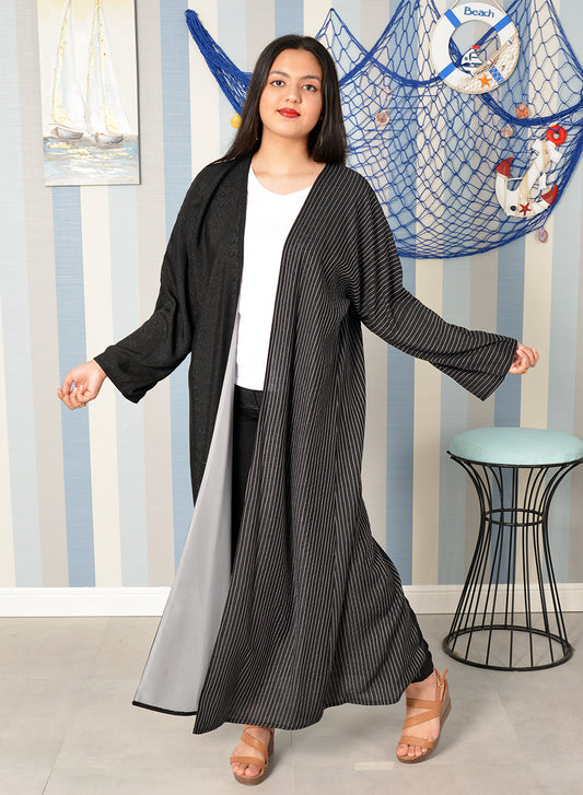Bsi3861- Self embroidered bisht abaya with lining