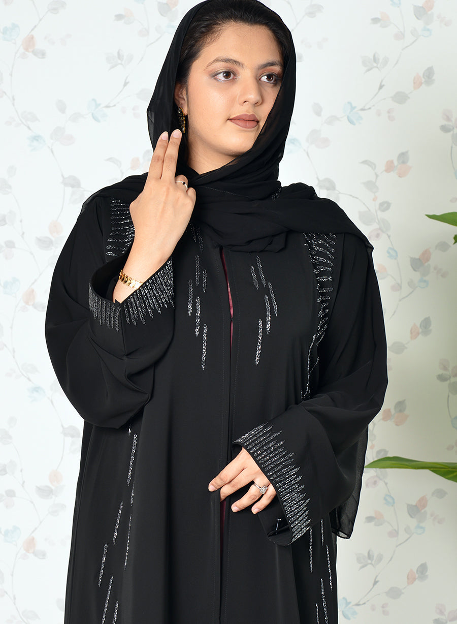 black beads abaya