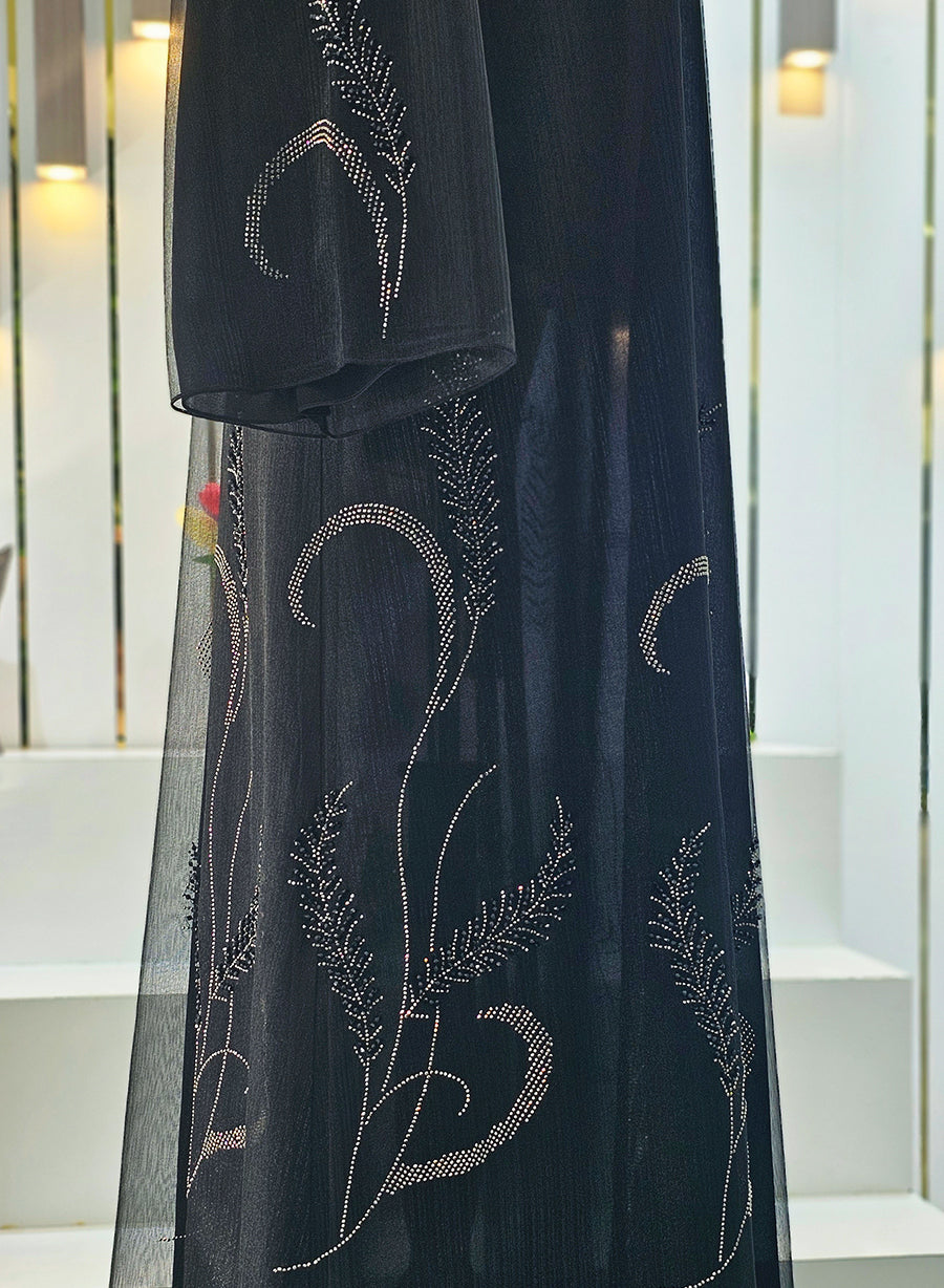 black organza abaya