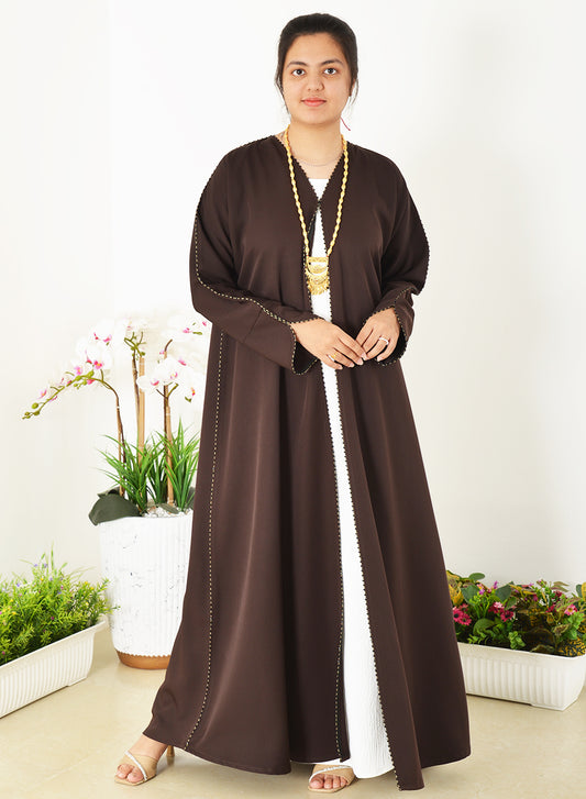Cuff Style Lace embellished abaya | Bsi3948