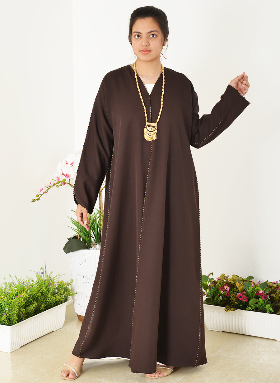 Cuff Style Lace Embellished Abaya - Elevate Your Wardrobe with Style and Elegance! | Bsi3948