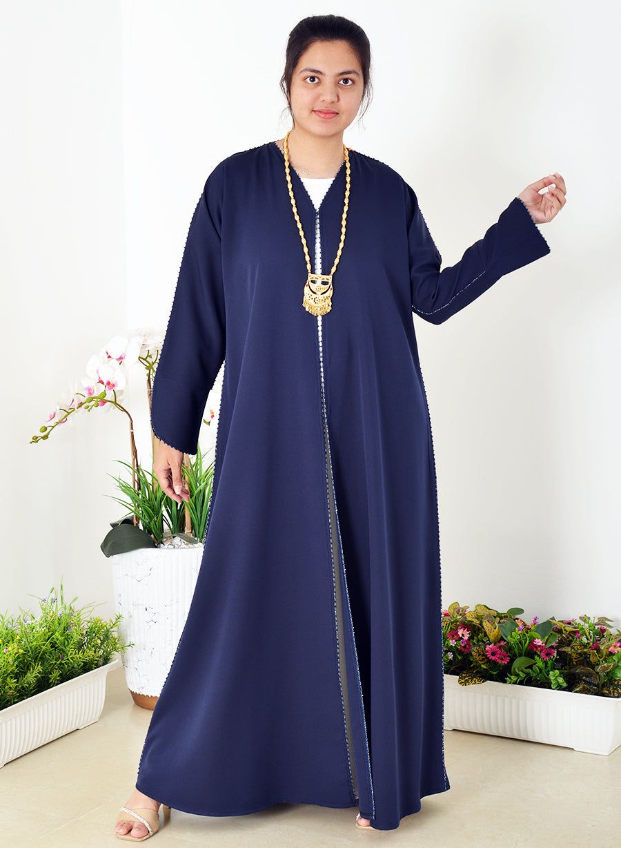 Cuff Style Lace Embellished Abaya - Elevate Your Wardrobe with Style and Elegance! | Bsi3950