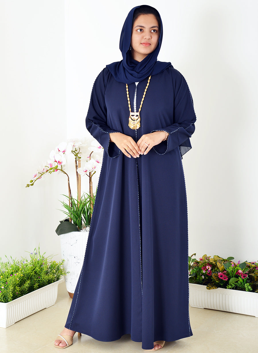 Cuff Style Lace Embellished Abaya - Elevate Your Wardrobe with Style and Elegance! | Bsi3950