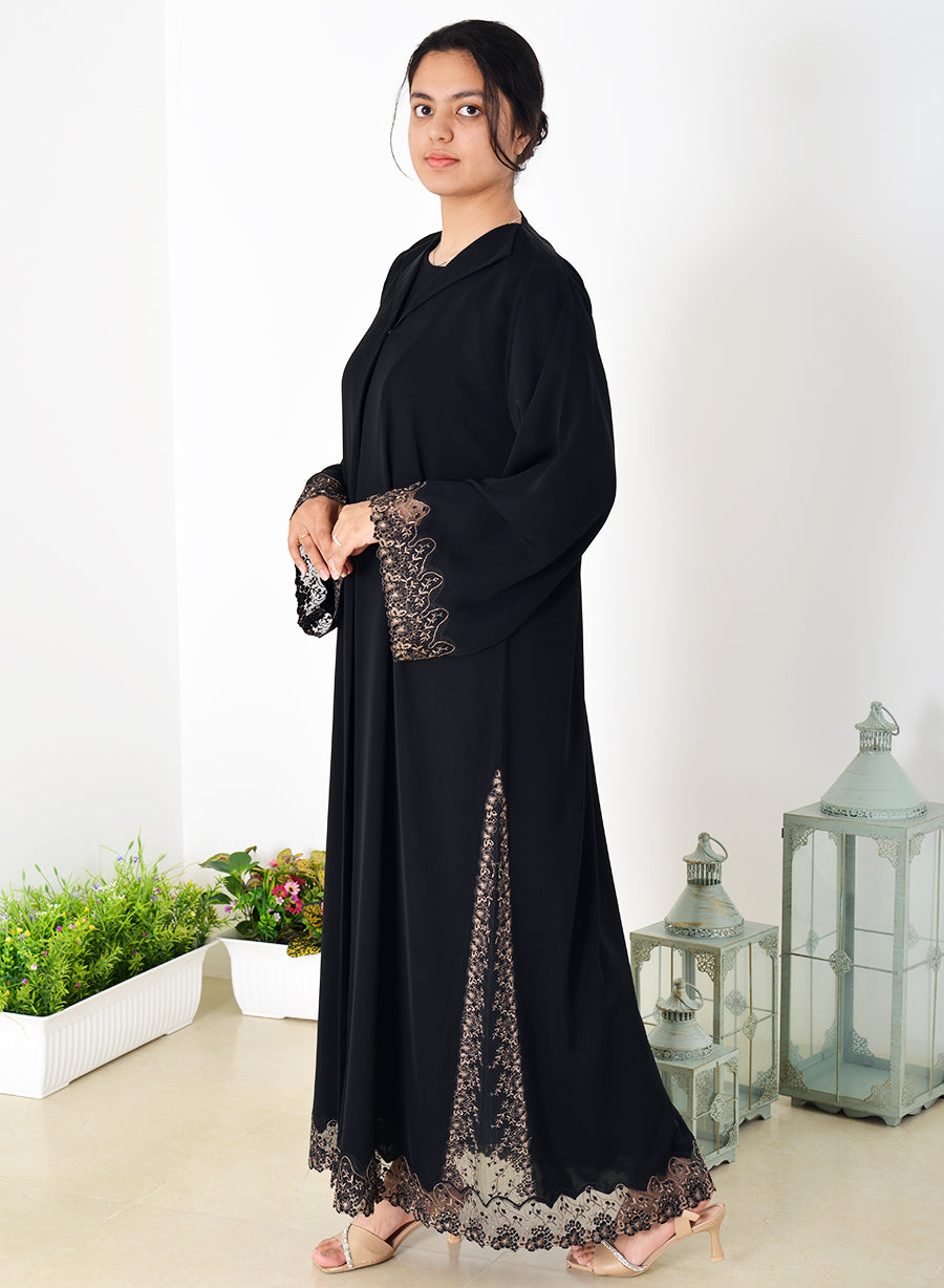 Traditional Look Beads Embellished Embroidered Abaya | Bsi3957