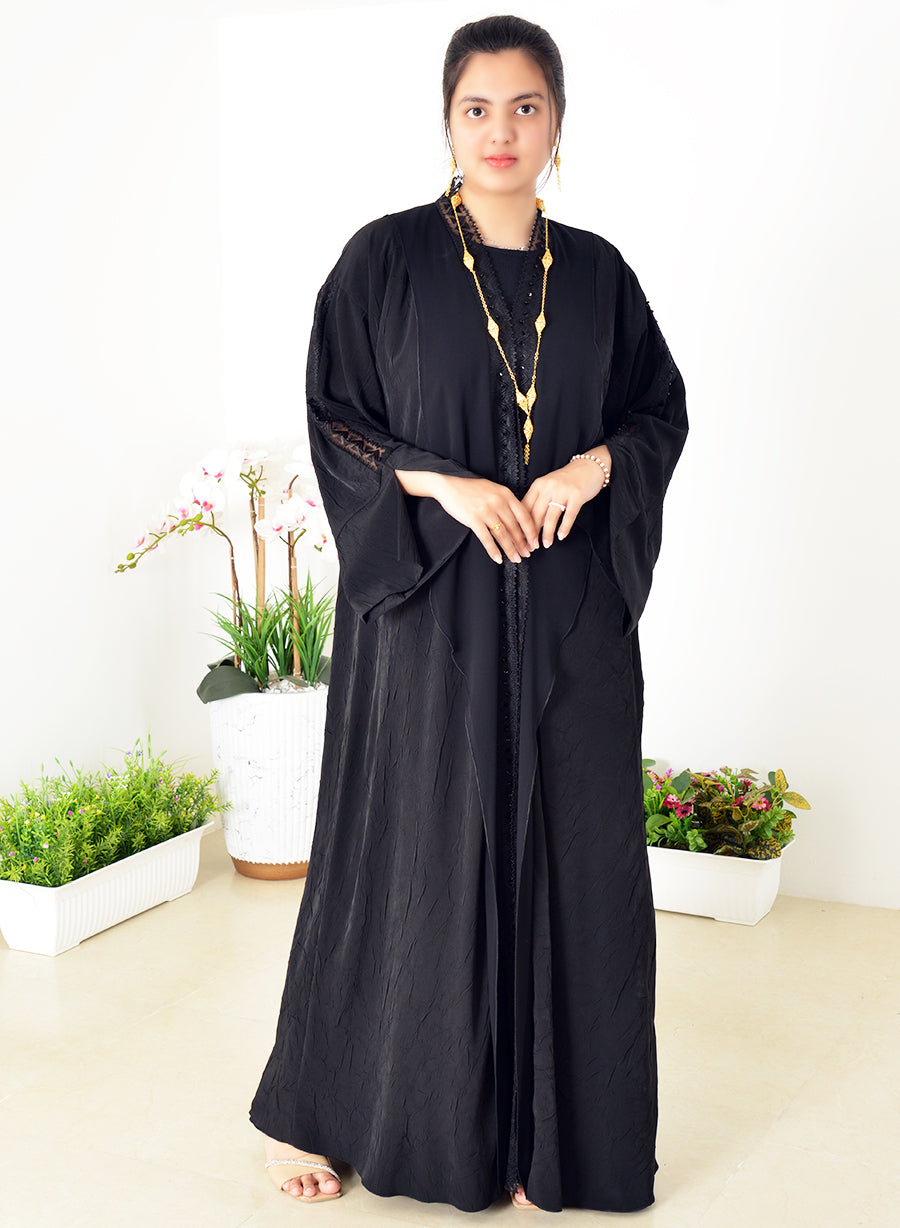 Flare Style Beads and Stone Embellished Abaya | Bsi3971