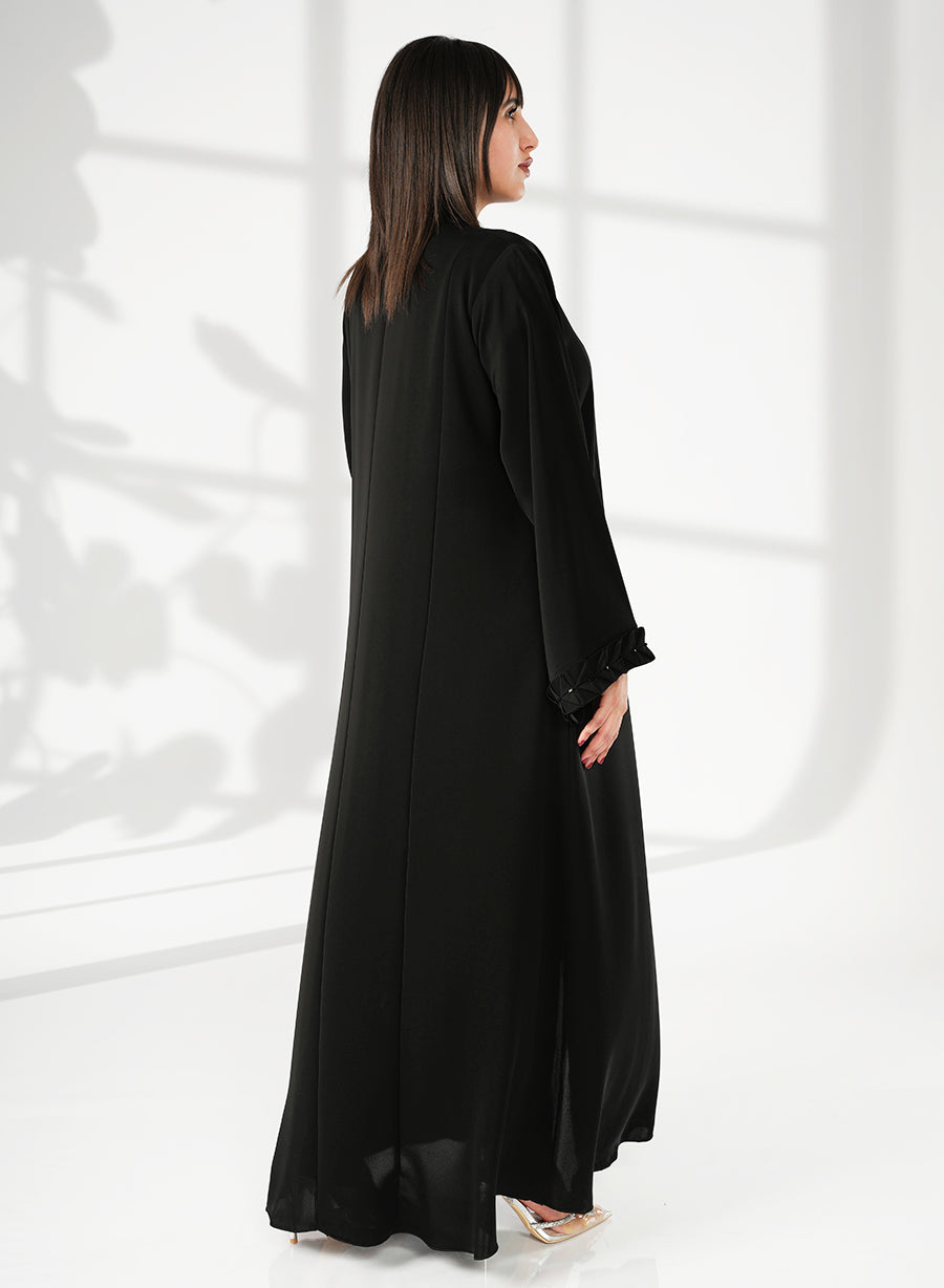 Traditional Abaya With A Modern Touch, Adorned With Bead Embellishments | Bsi4058