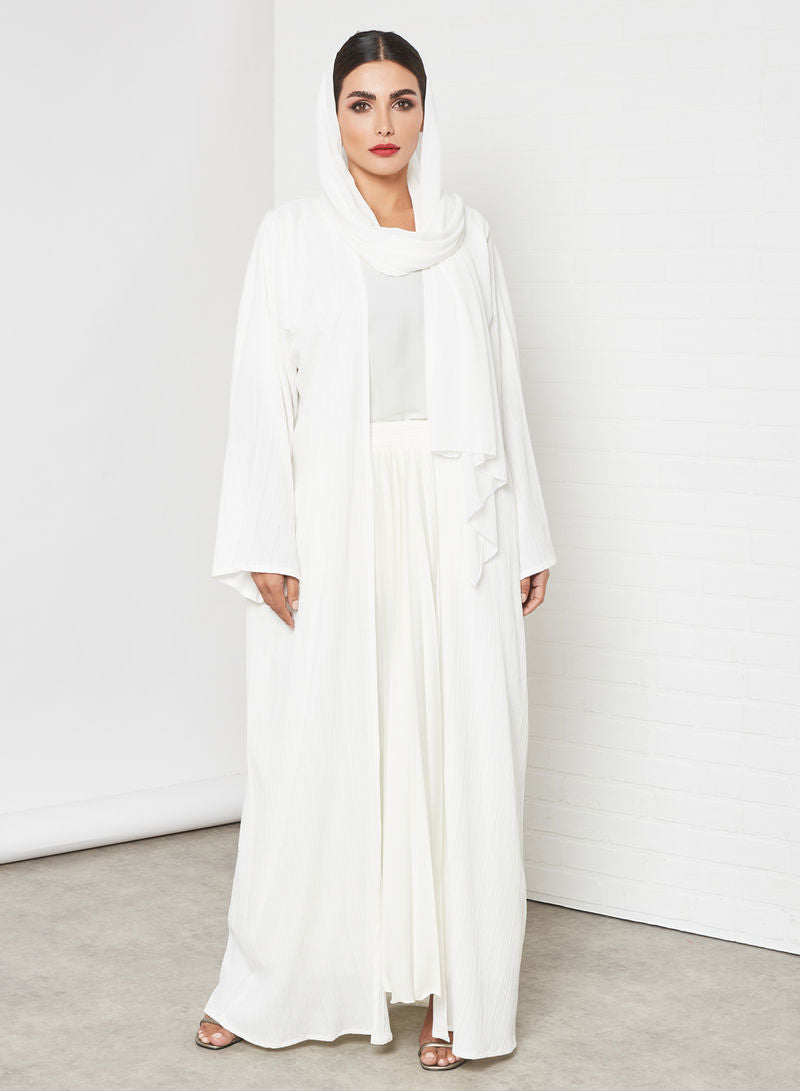 Explore Our 3-Piece Bisht Abaya Set Featuring Shirt and Pleated Skirt | Bsi3263