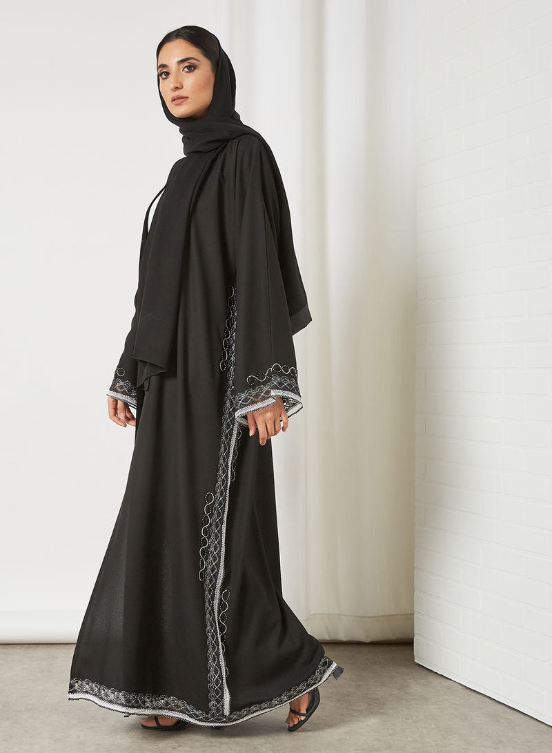 lace and beads abaya
