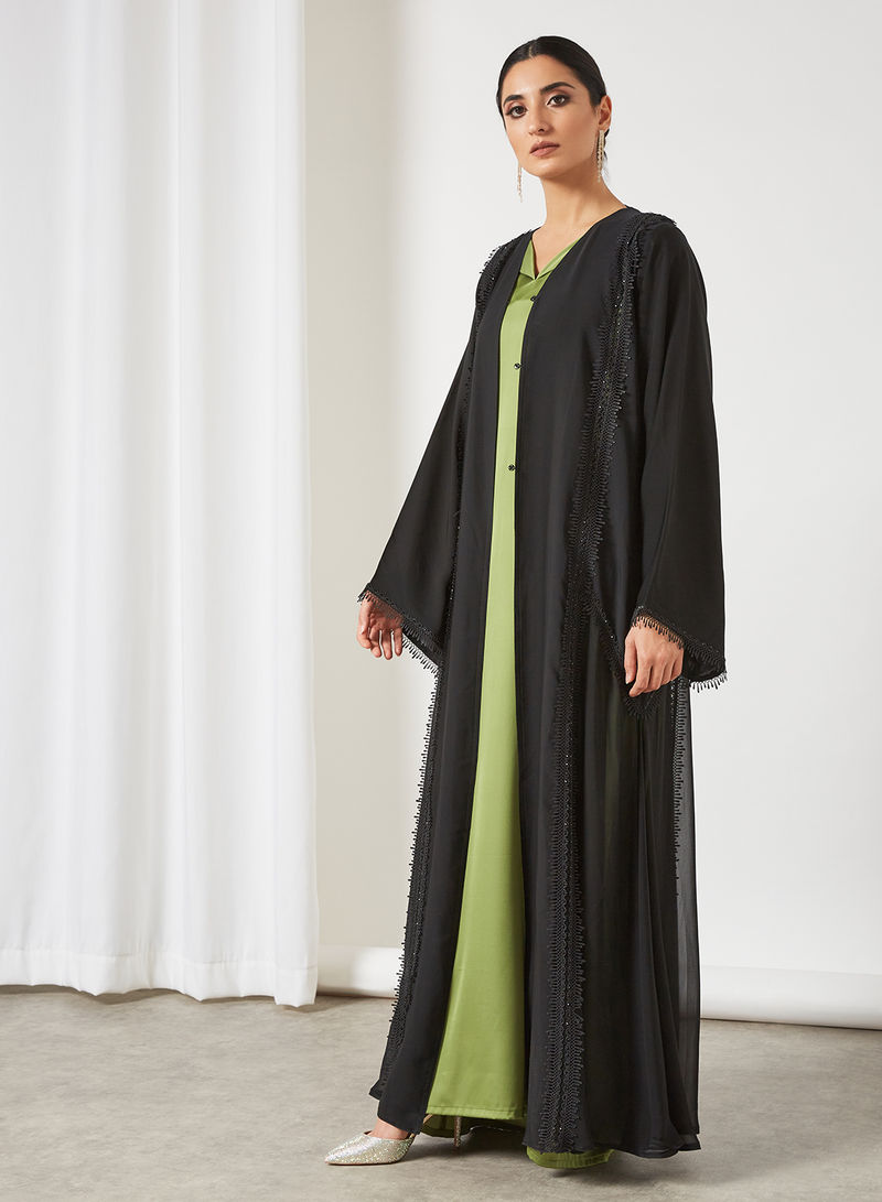 black lace abaya
