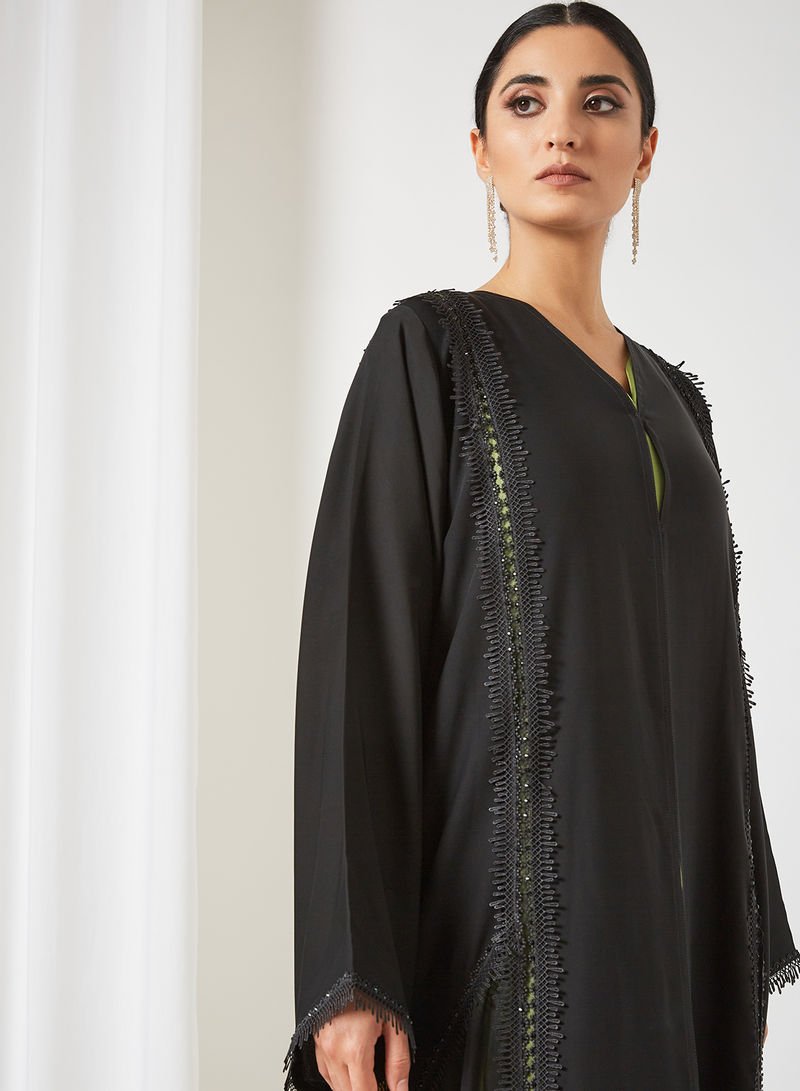 black lace abaya
