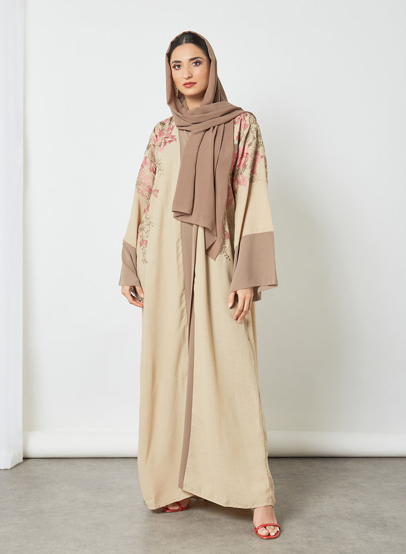 floral embroidered abaya