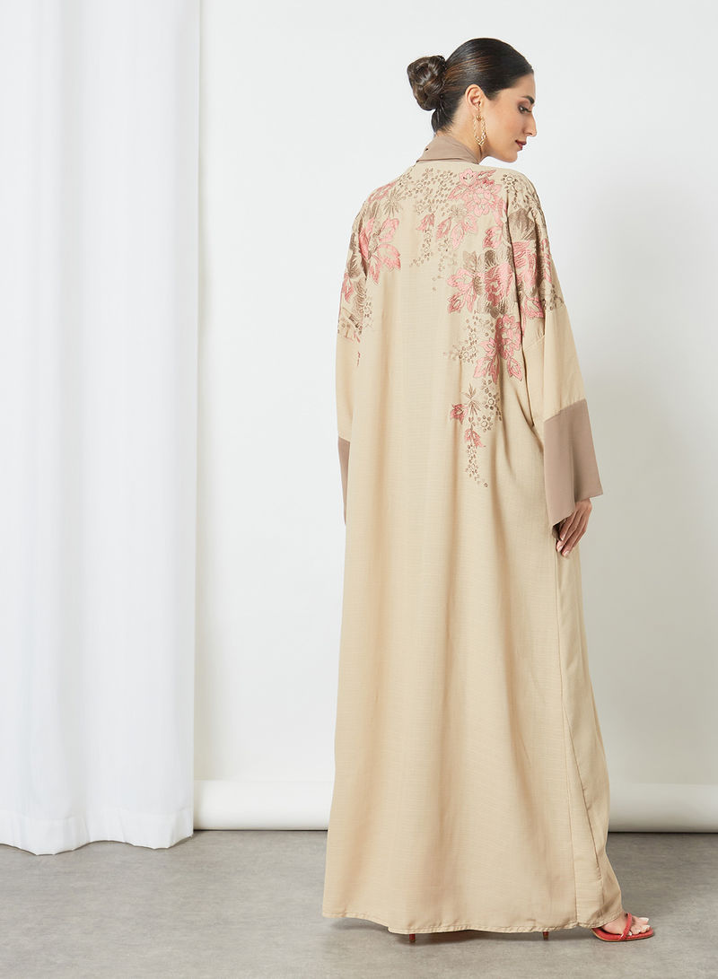 floral embroidered abaya