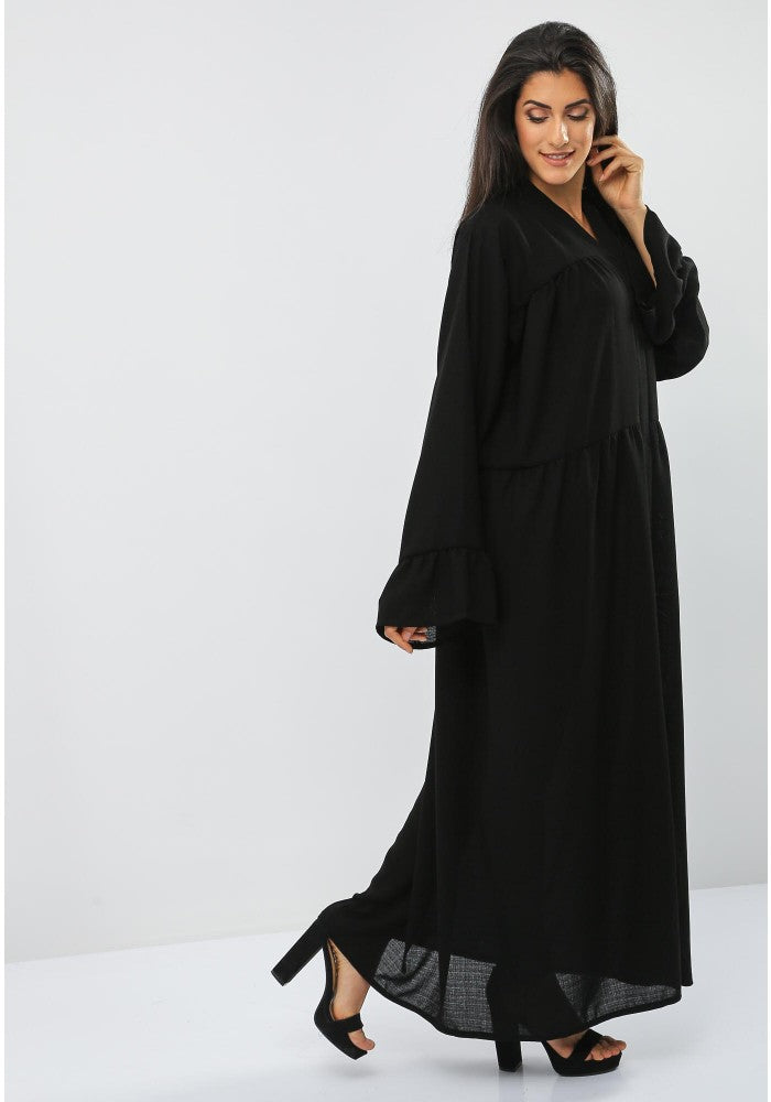 Bsi862- Traditional style plain pleated abaya