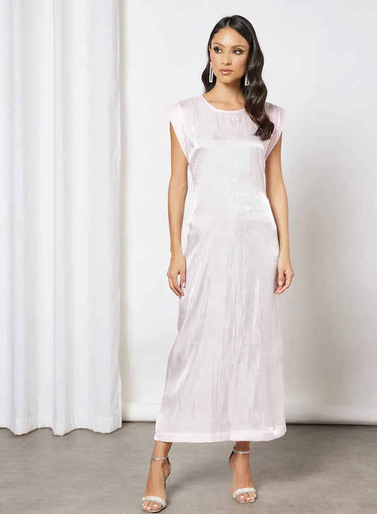 Bsi3647-Plain silk inner dress with belt