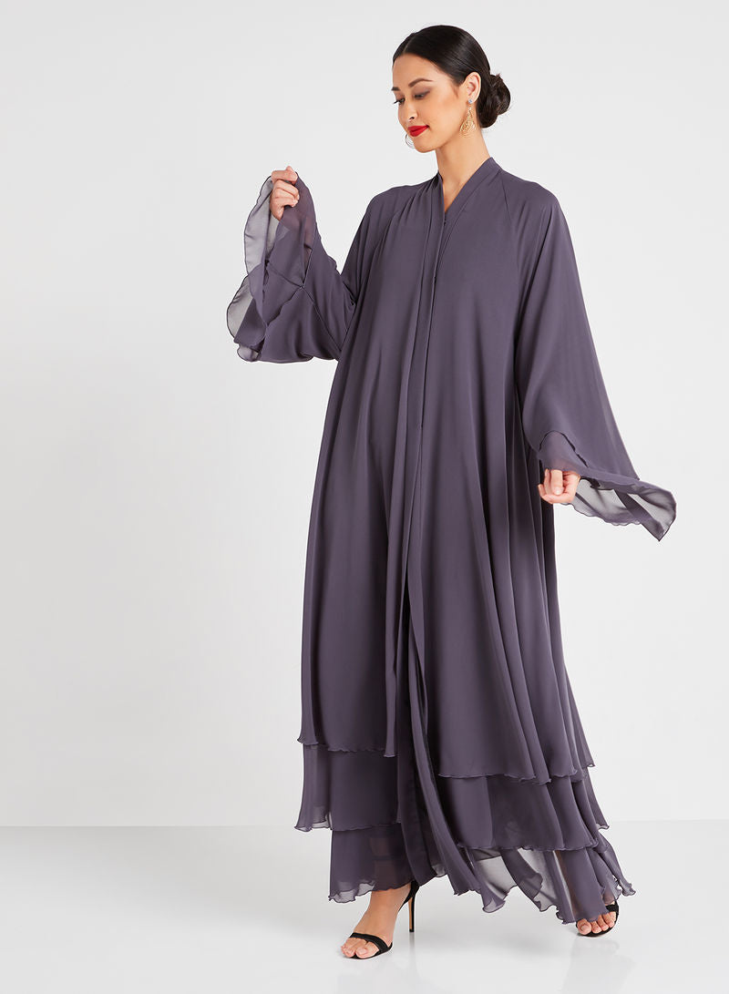 Umbrella style layered chiffon abaya | Bsi3135