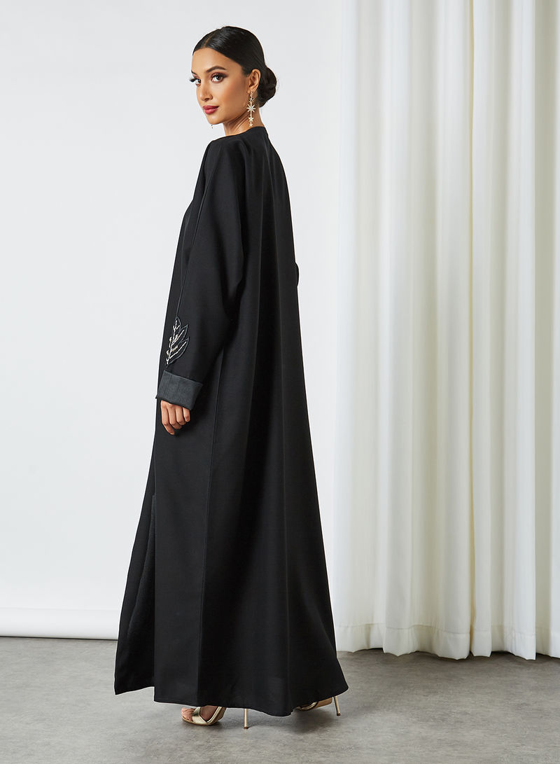 black embroidered abaya