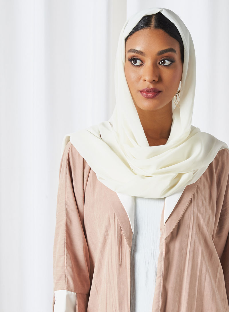 pink Coat collar abaya