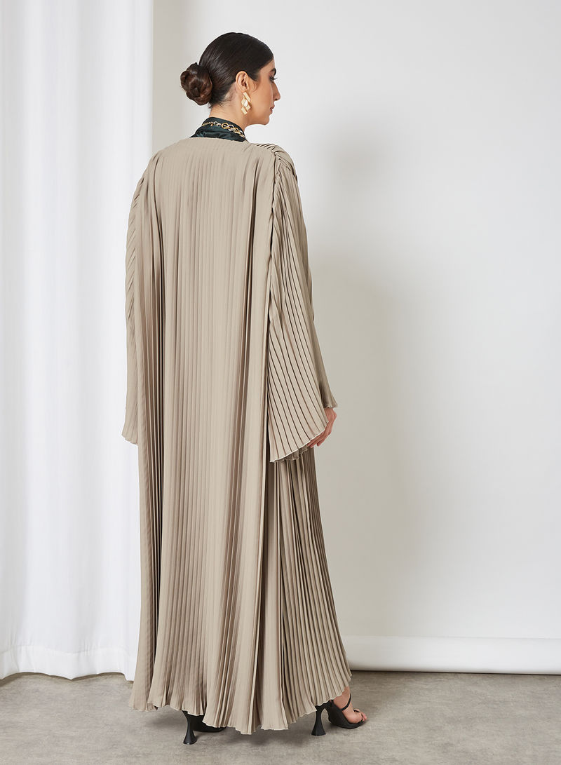 Bsi3320-Full pleated flared sleeves abaya