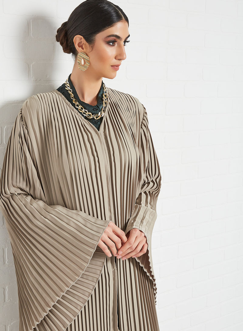 Bsi3320-Full pleated flared sleeves abaya