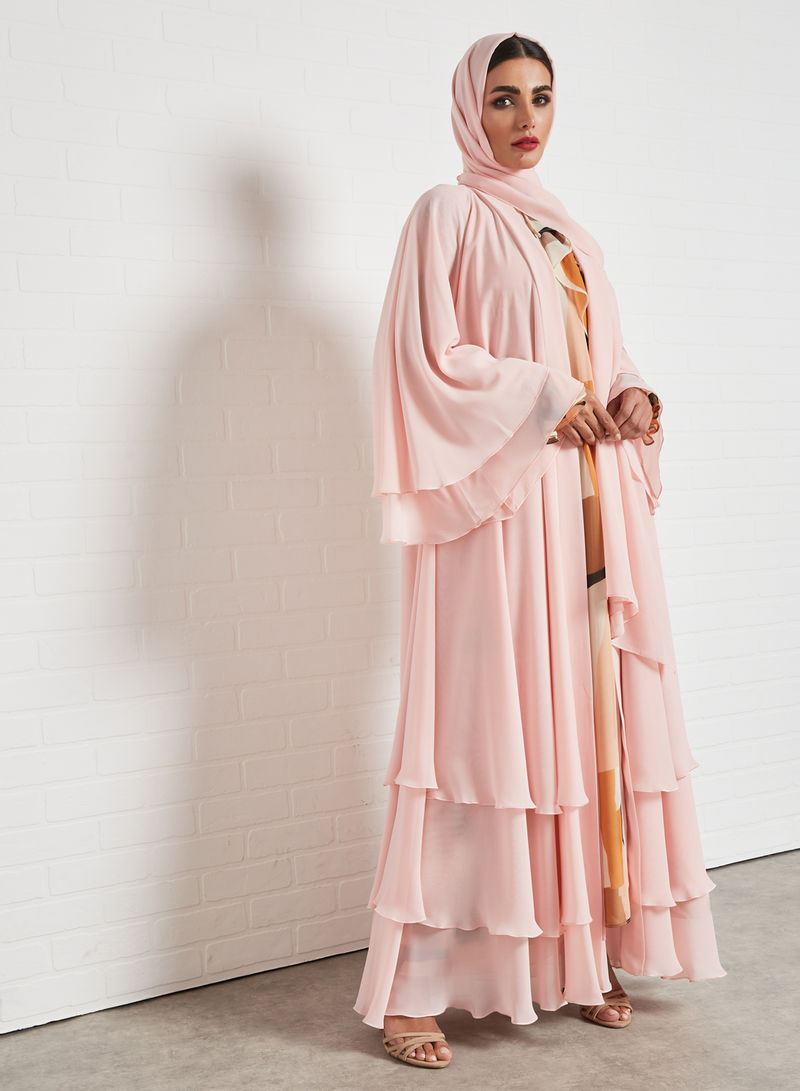 Umbrella style layered chiffon abaya | Bsi3344