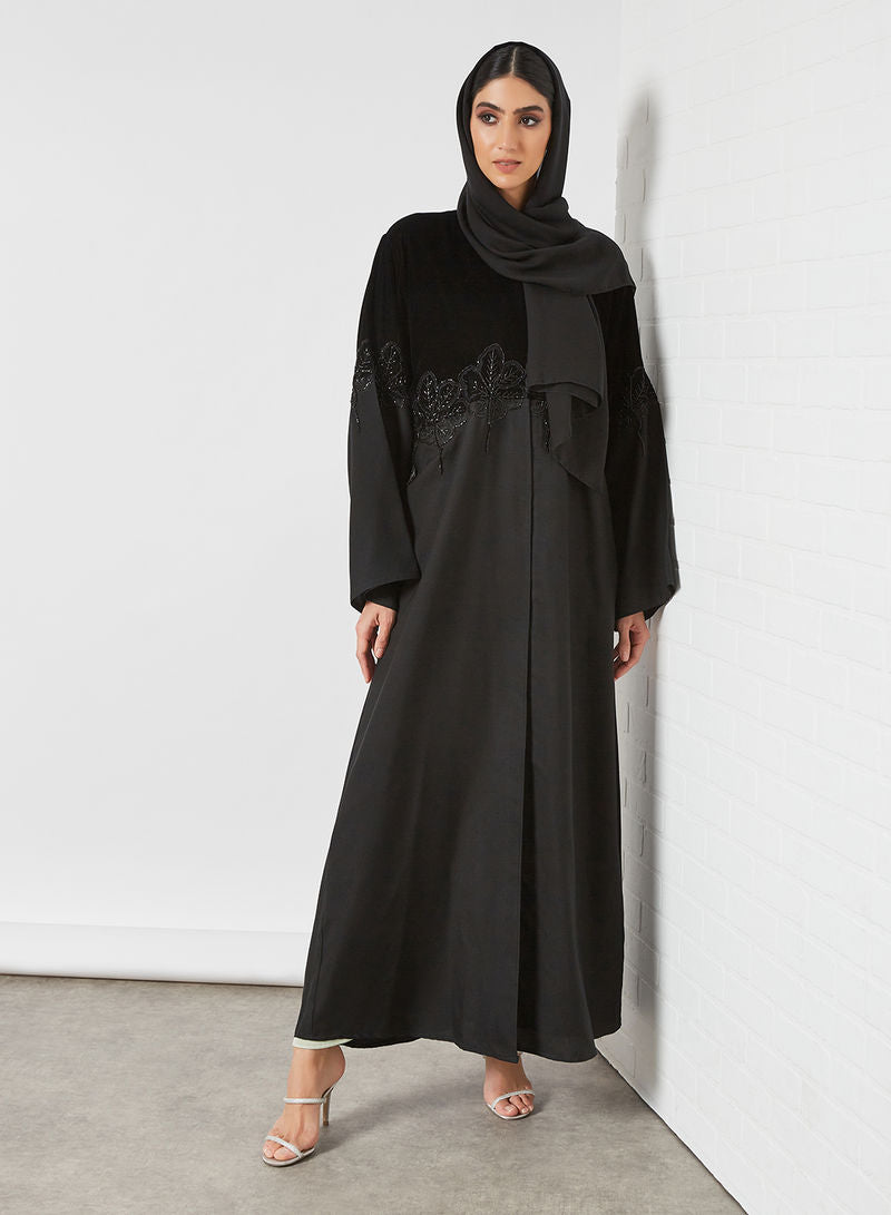black velvet abaya