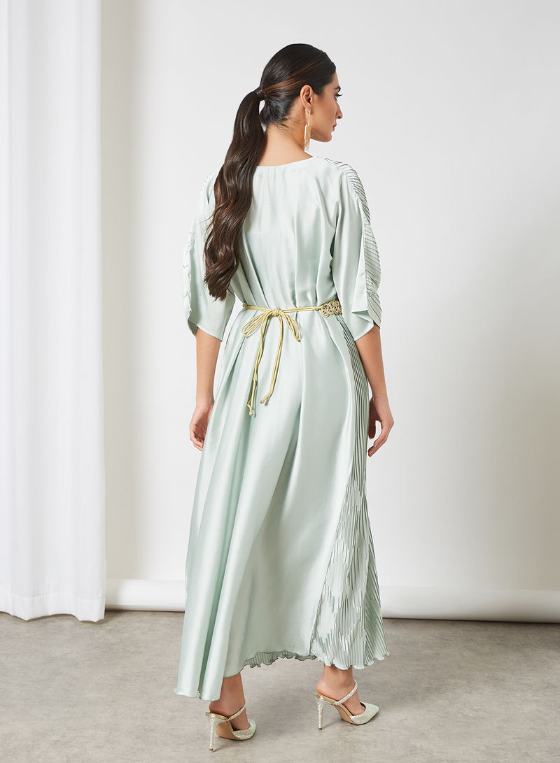 Elegant style pleated satin dress | Bsi3402
