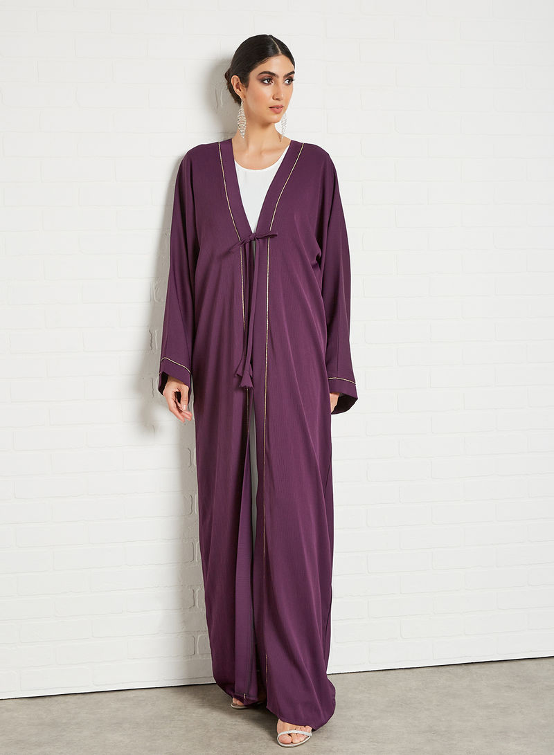 Bsi3442-Sequin embellished abaya with inner