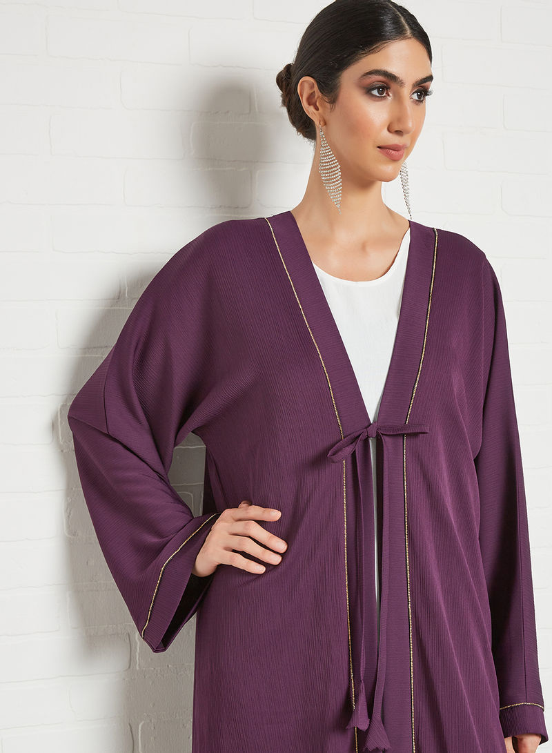 Bsi3442-Sequin embellished abaya with inner