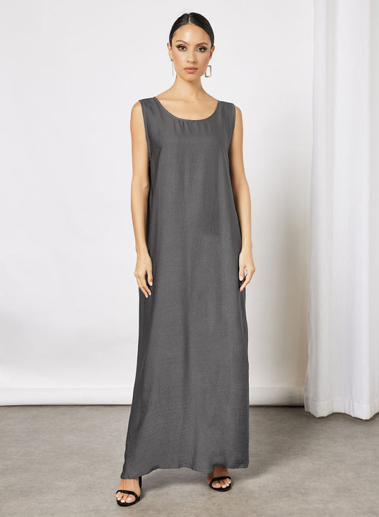 Bsi3557 - Sleeveless grey inner dress