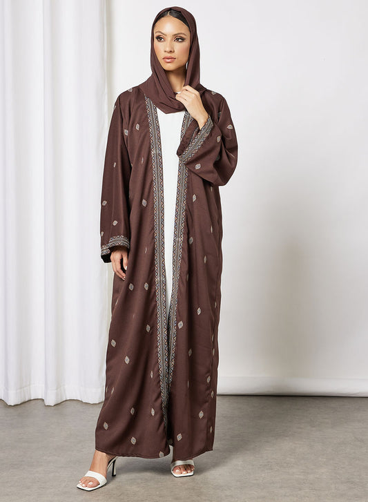 Bsi3651-Embroidered bisht abaya with inner