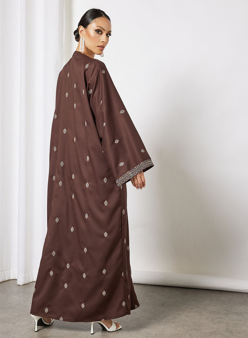 Bsi3651-Embroidered bisht abaya with inner